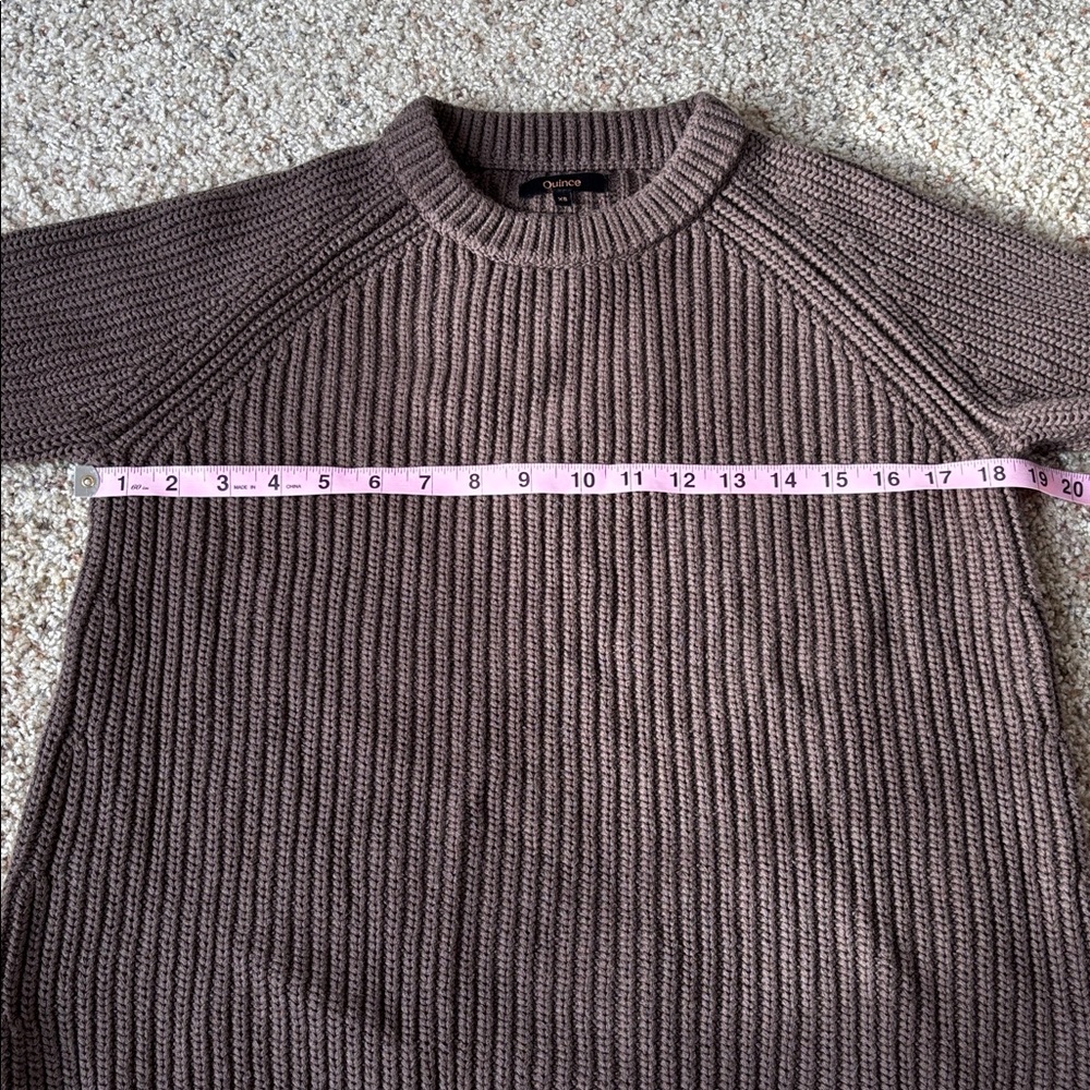 Quince 100% Organic Cotton Fisherman Crew Sweater Heather Brown Size XS - Picture 8 of 12